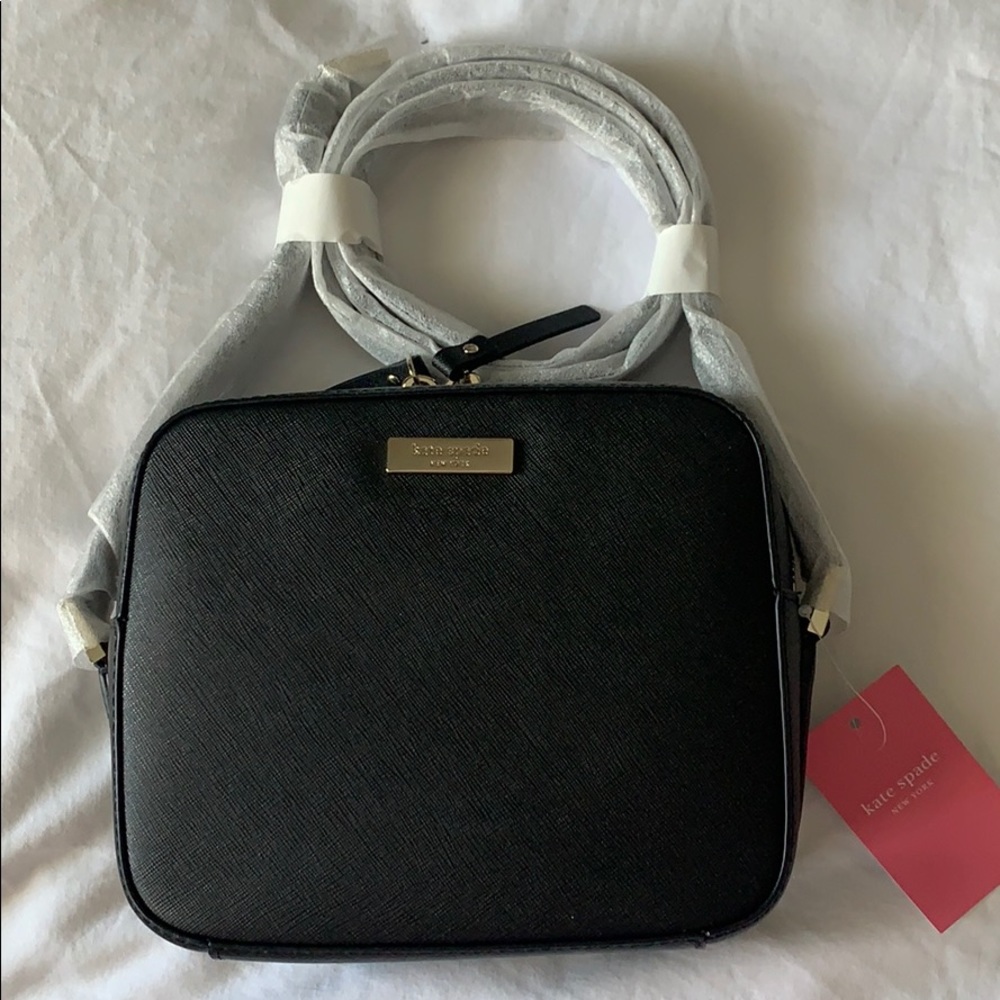 Kate space black square crossbody purse